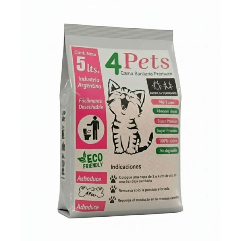 4Pets Cama Sanitaria Premium - Repele Pulgas y Garrapatas